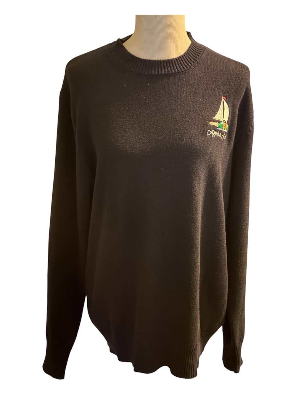 Kiel James Patrick Apres Sail blue medium cotton crew neck sweater